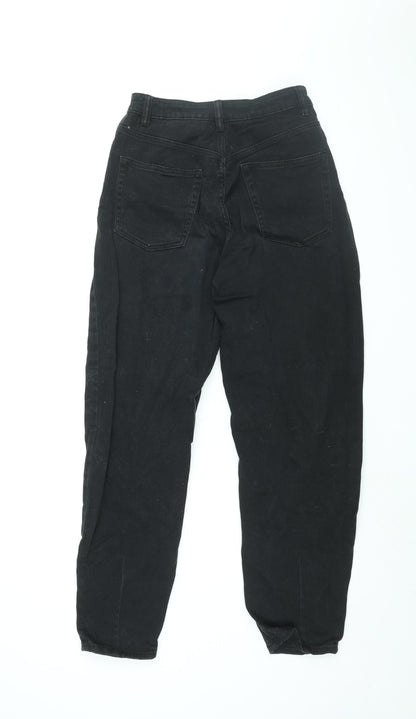 Womens UK Size 8 H&M Regular Fit Mom Black Jeans