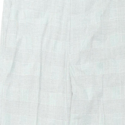 Marks and Spencer Mens Grey Plaid Polyester Dress Pants Trousers Size 32 in L31 in Regular Zip