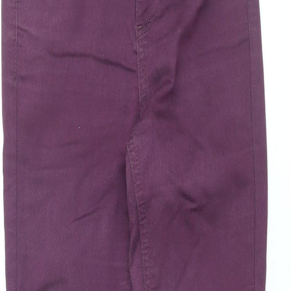 Miss Selfridge Womens Purple Cotton Skinny Jeans Size 8 L31 in Regular Zip