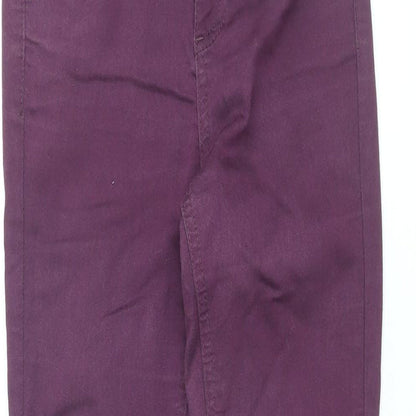 Miss Selfridge Womens Purple Cotton Skinny Jeans Size 8 L31 in Regular Zip