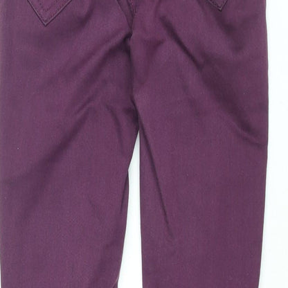 Miss Selfridge Womens Purple Cotton Skinny Jeans Size 8 L31 in Regular Zip