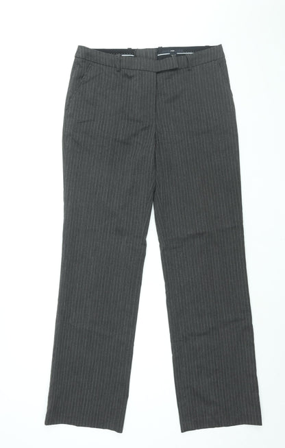 Womens UK Size 12 H&M Regular Fit Dress Pants Grey Trousers