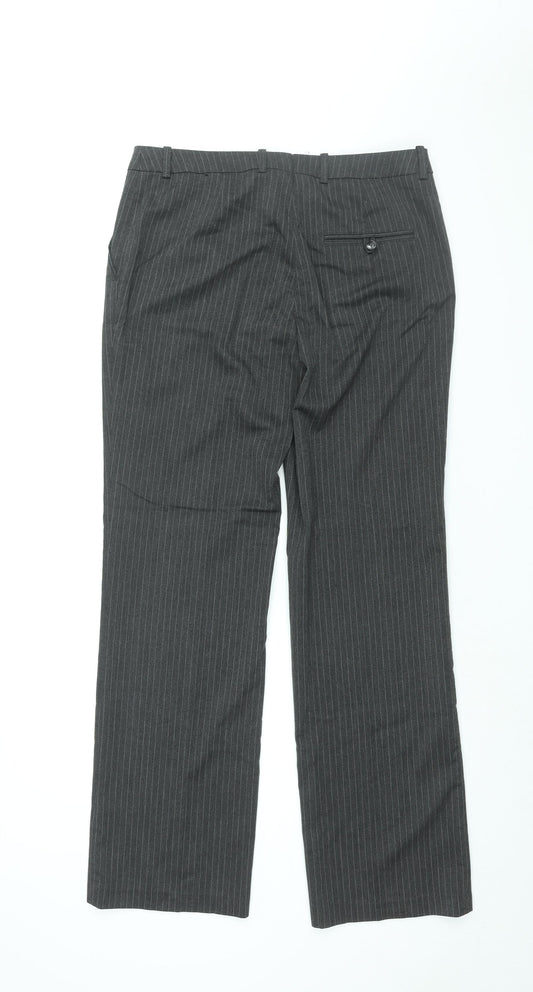 Womens UK Size 12 H&M Regular Fit Dress Pants Grey Trousers