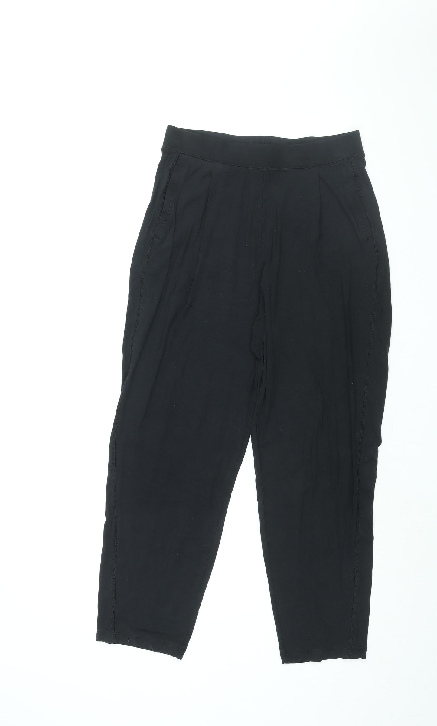 Womens UK Size 10 Marks and Spencer Regular Fit Cropped Black Trousers