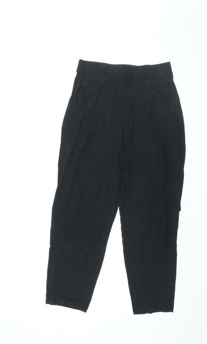 Womens UK Size 10 Marks and Spencer Regular Fit Cropped Black Trousers