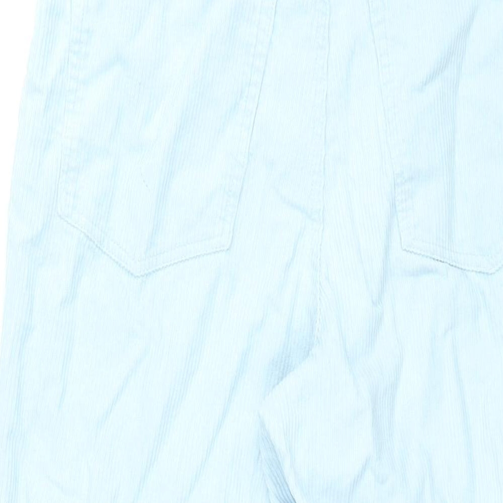 Monki Womens Blue Cotton Wide-Leg Jeans Size 16 L30 in Regular Zip