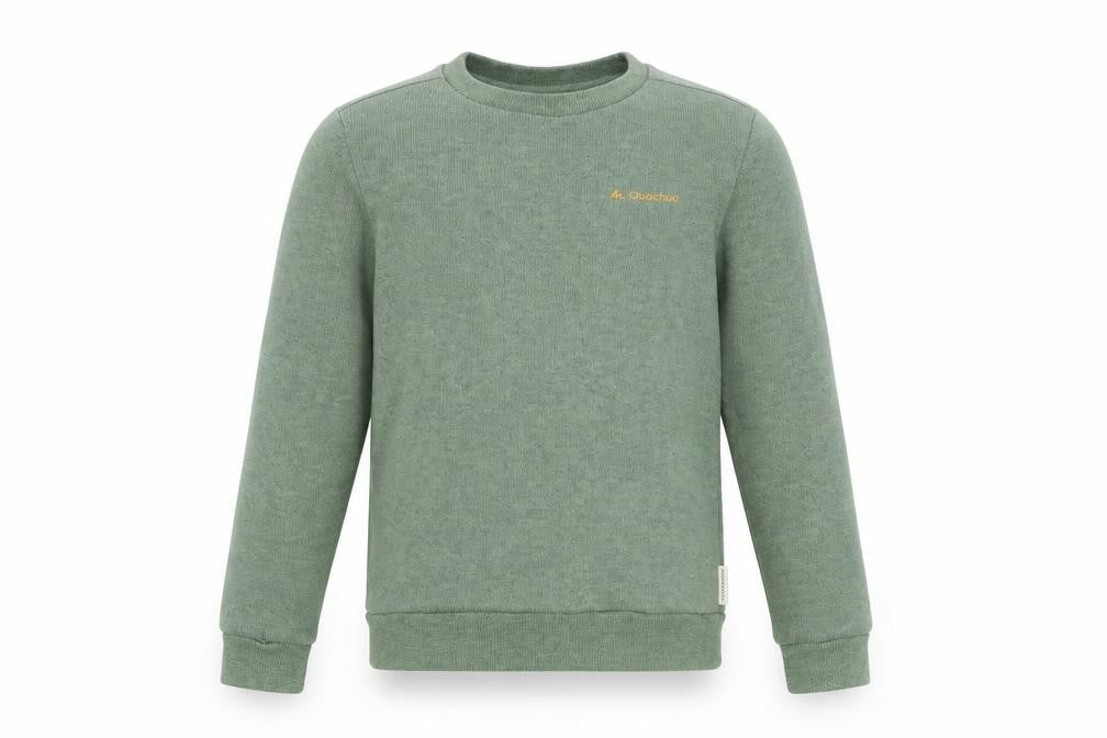 Quechua Boys Green Round Neck Polyester Pullover Jumper Size 10 Years Pullover