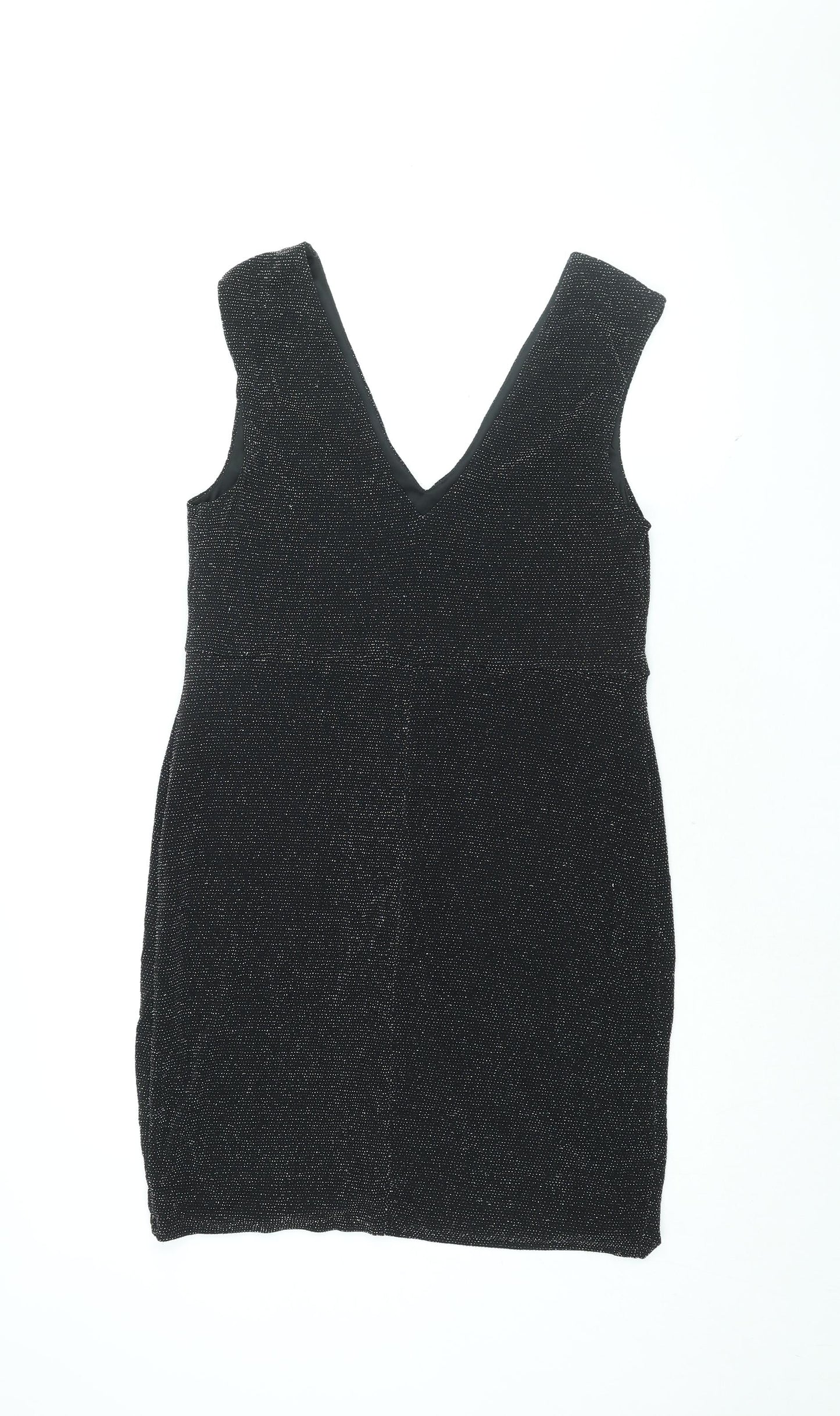 New Look Womens Black Polyester Bodycon Size 16 V-Neck Pullover