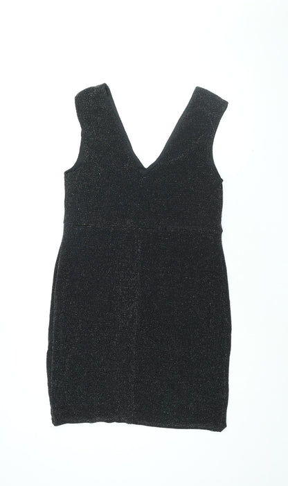 New Look Womens Black Polyester Bodycon Size 16 V-Neck Pullover