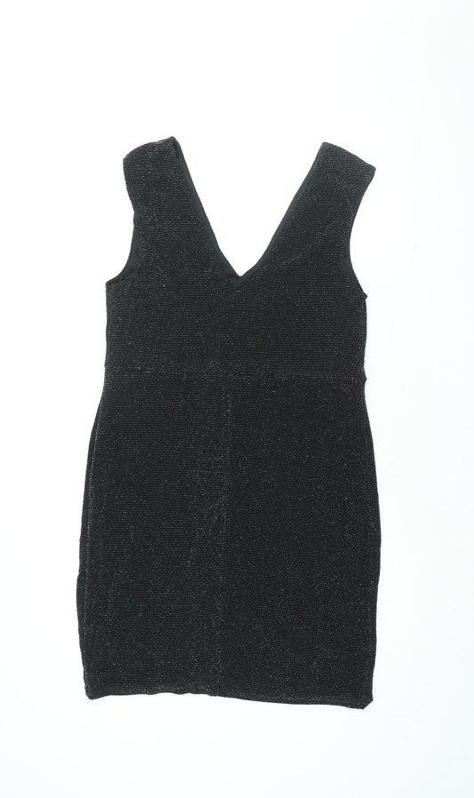 New Look Womens Black Polyester Bodycon Size 16 V-Neck Pullover