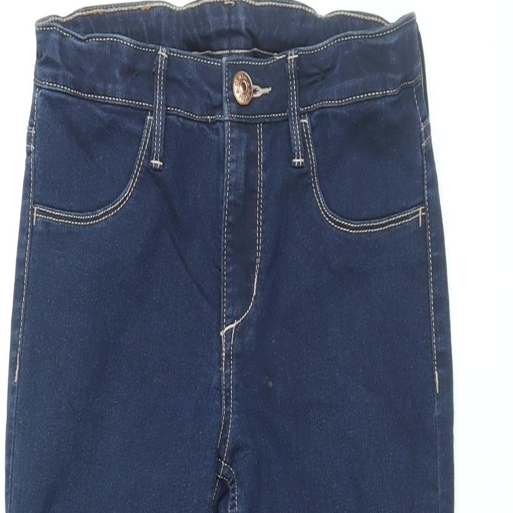 &Denim Girls Blue Cotton Skinny Jeans Size 9-10 Years L26 in Regular Zip