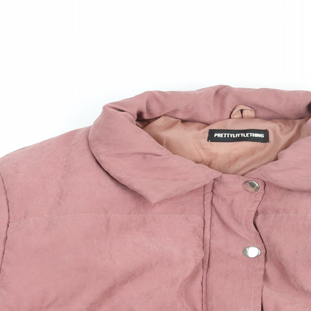 PRETTYLITTLETHING Womens Pink Jacket Coat Size 6 Zip