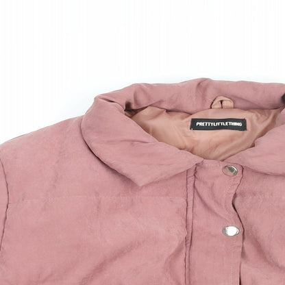 PRETTYLITTLETHING Womens Pink Jacket Coat Size 6 Zip