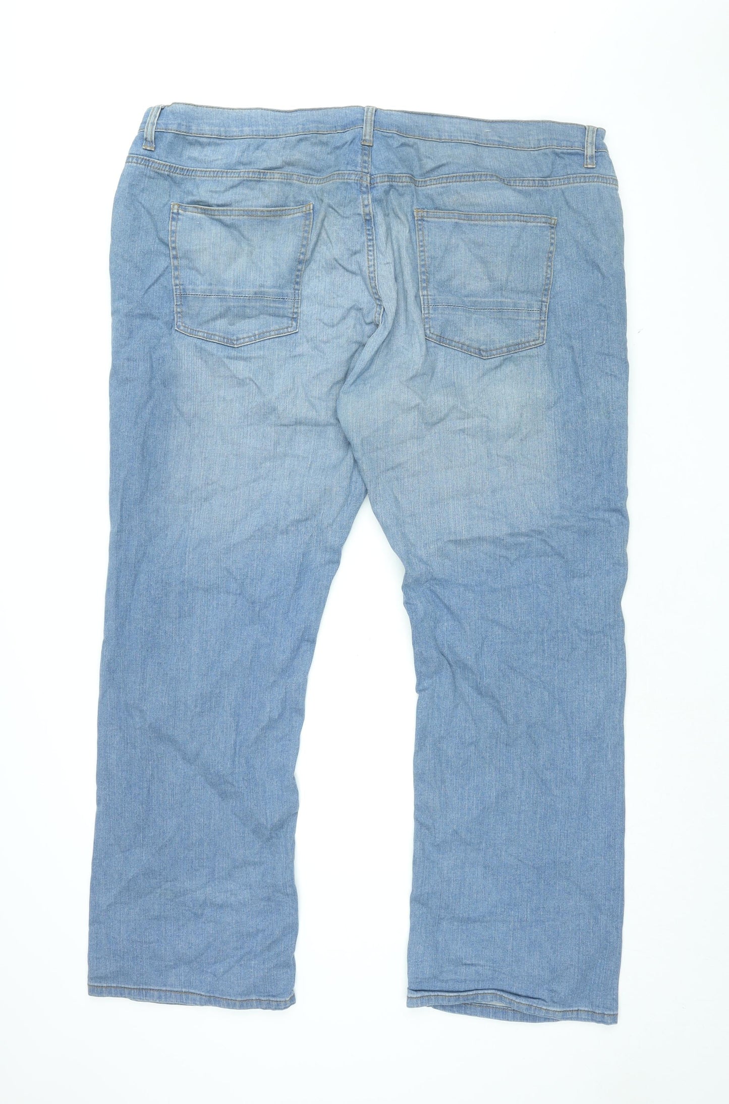 Denim & Co. Womens Blue Cotton Straight Jeans Size 42 in L32 in Regular Zip