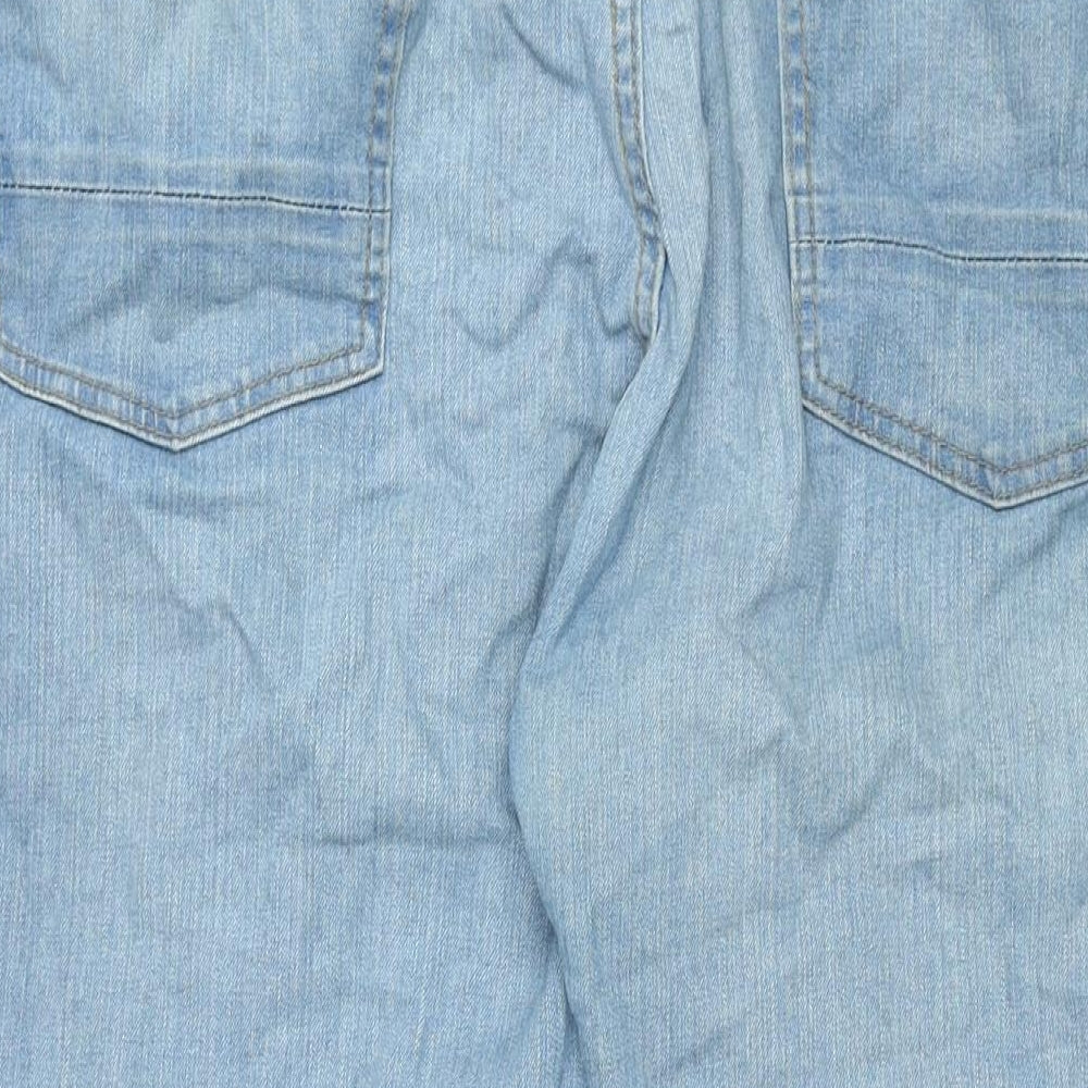 Denim & Co. Womens Blue Cotton Straight Jeans Size 42 in L32 in Regular Zip