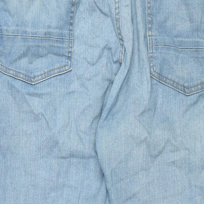 Denim & Co. Womens Blue Cotton Straight Jeans Size 42 in L32 in Regular Zip