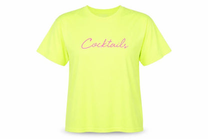 Womens UK Size L Love Yellow Basic T-Shirt