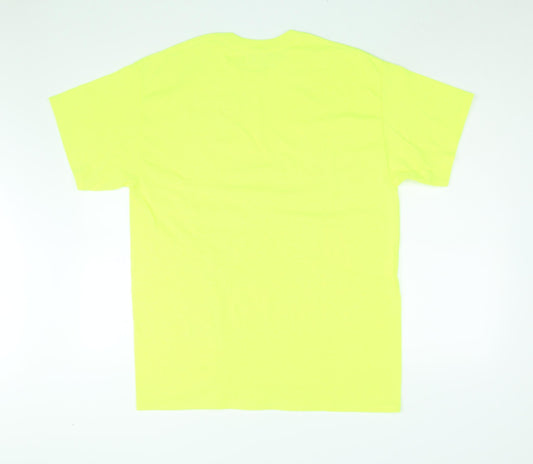 Womens UK Size L Love Yellow Basic T-Shirt