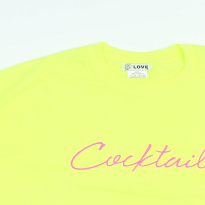 Womens UK Size L Love Yellow Basic T-Shirt