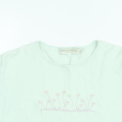 Womens UK Size 14 Holmewood Blue Basic T-Shirt