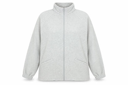 Casual Comfort Womens Grey Polyester Full Zip Sweatshirt Size 18 Zip