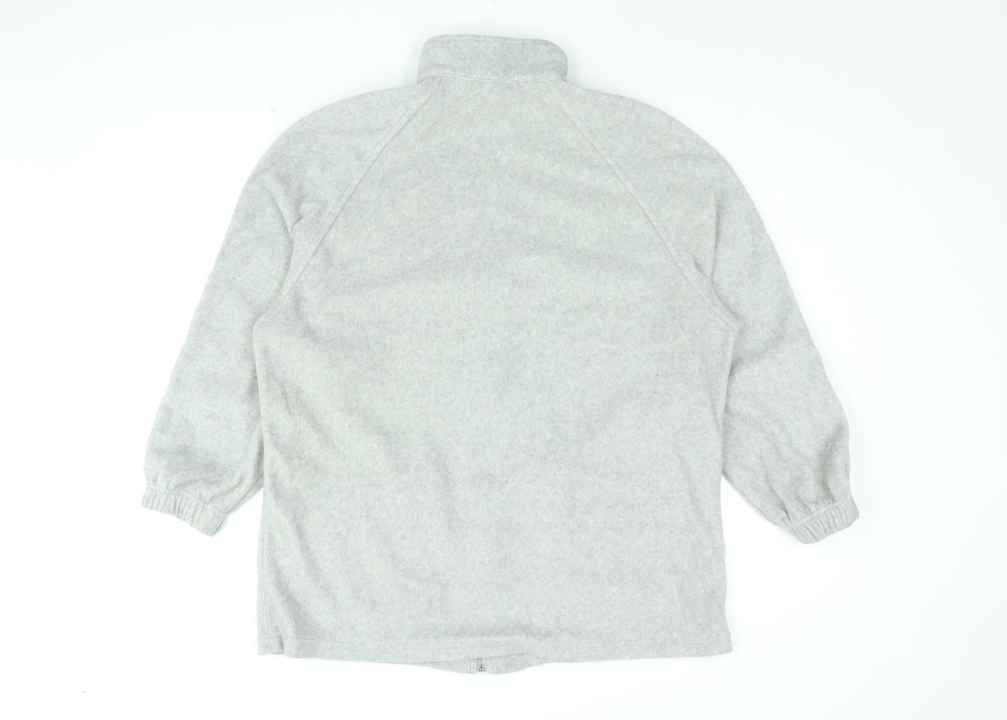 Casual Comfort Womens Grey Polyester Full Zip Sweatshirt Size 18 Zip