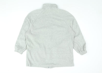 Casual Comfort Womens Grey Polyester Full Zip Sweatshirt Size 18 Zip