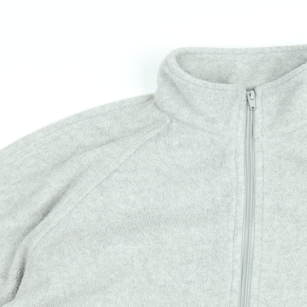 Casual Comfort Womens Grey Polyester Full Zip Sweatshirt Size 18 Zip