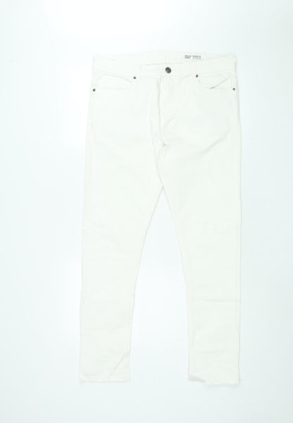 Denim Co Womens White Cotton Skinny Jeans Size 36 in L30 in Regular Zip