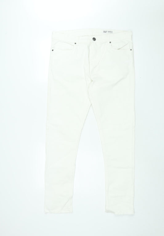 Denim Co Womens White Cotton Skinny Jeans Size 36 in L30 in Regular Zip