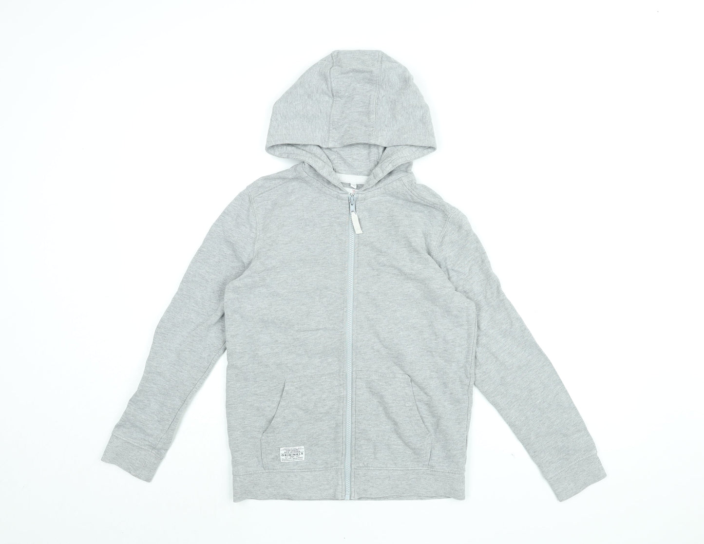 Marks and Spencer Boys Grey Cotton Full Zip Hoodie Size 10-11 Years Zip