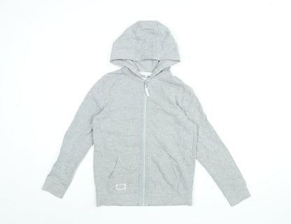 Marks and Spencer Boys Grey Cotton Full Zip Hoodie Size 10-11 Years Zip