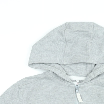 Marks and Spencer Boys Grey Cotton Full Zip Hoodie Size 10-11 Years Zip