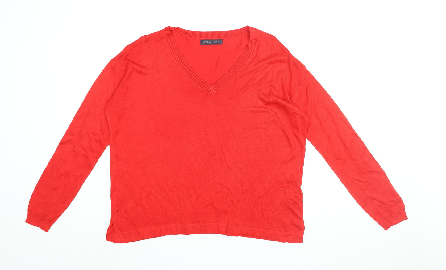Womens UK Size M Marks and Spencer Red Pullover Jumper
