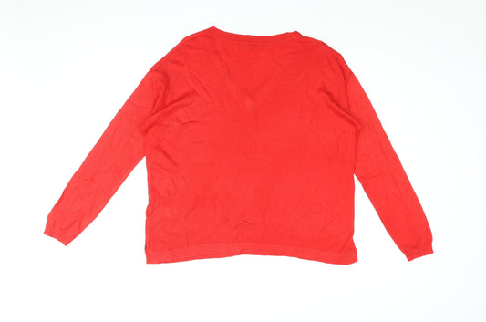 Womens UK Size M Marks and Spencer Red Pullover Jumper