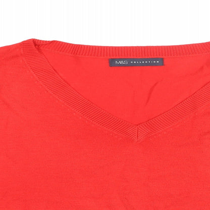 Womens UK Size M Marks and Spencer Red Pullover Jumper