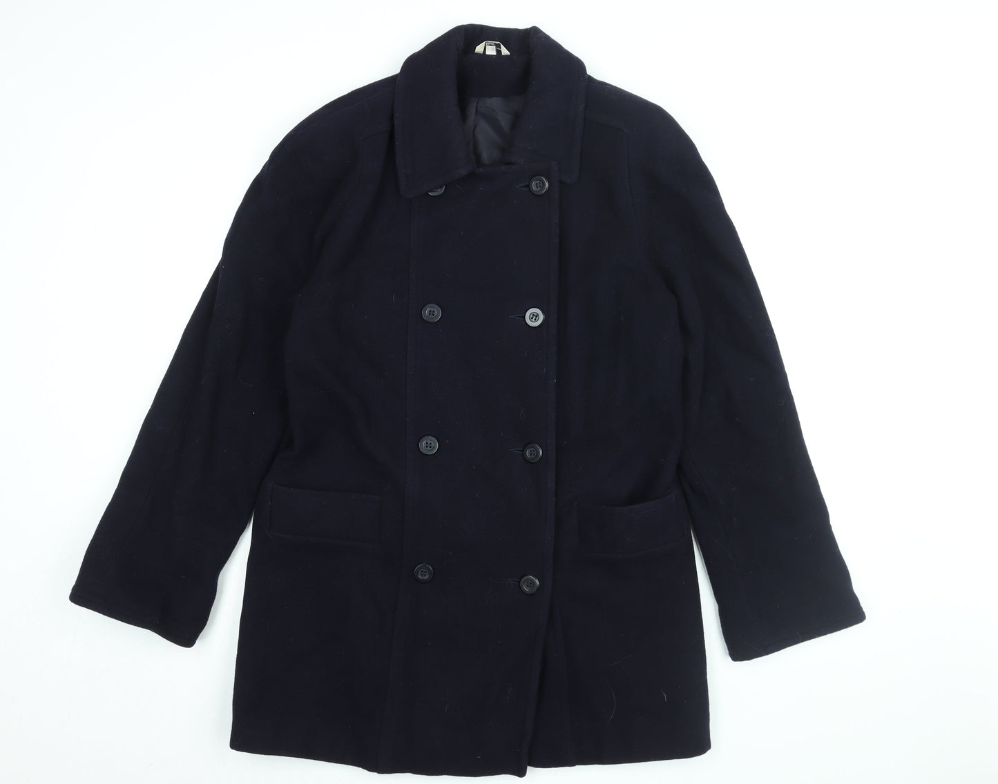 Klass Womens Blue Overcoat Coat Size 10 Button