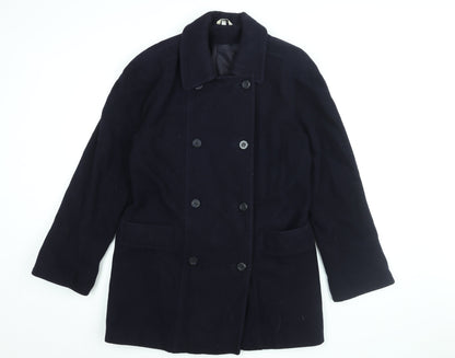 Klass Womens Blue Overcoat Coat Size 10 Button