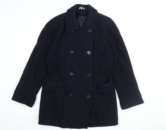 Klass Womens Blue Overcoat Coat Size 10 Button