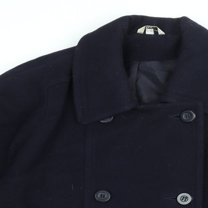 Klass Womens Blue Overcoat Coat Size 10 Button