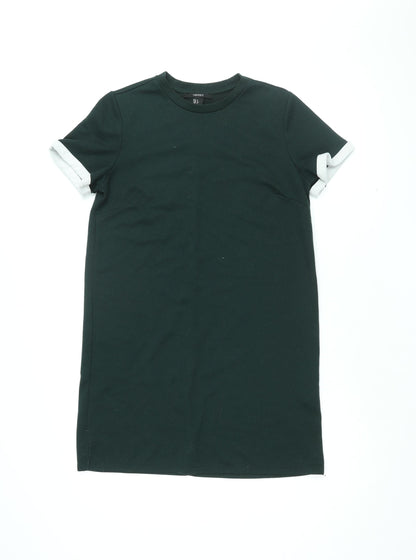 FOREVER 21 Womens Green Polyester Shift Size S Round Neck Pullover