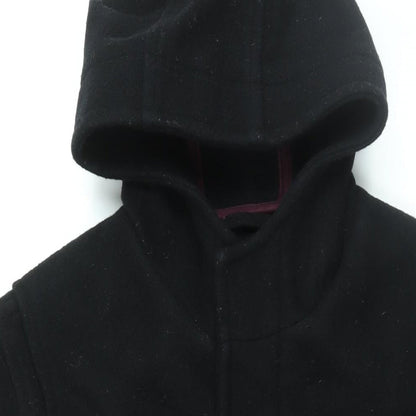Mens UK Size M Red Herring Black Overcoat