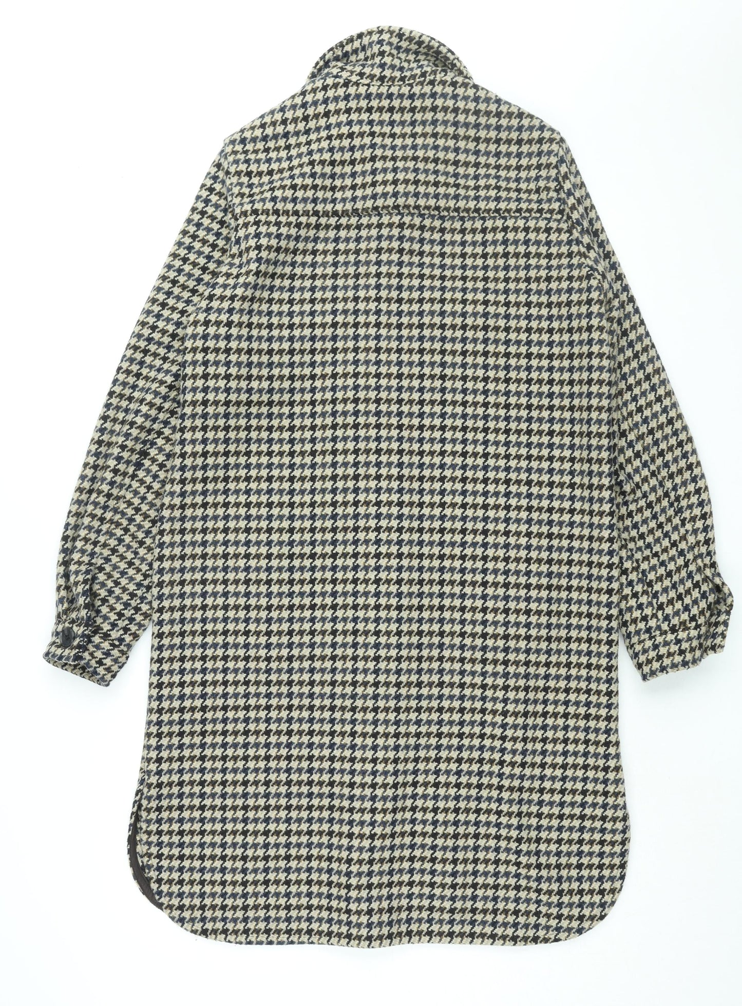 b.young Womens Beige Geometric Jacket Size 6 Button - Houndstooth