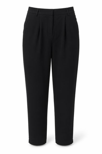 Fahri Womens Black Polyester Trousers Size 10 L26.5 in Regular Zip