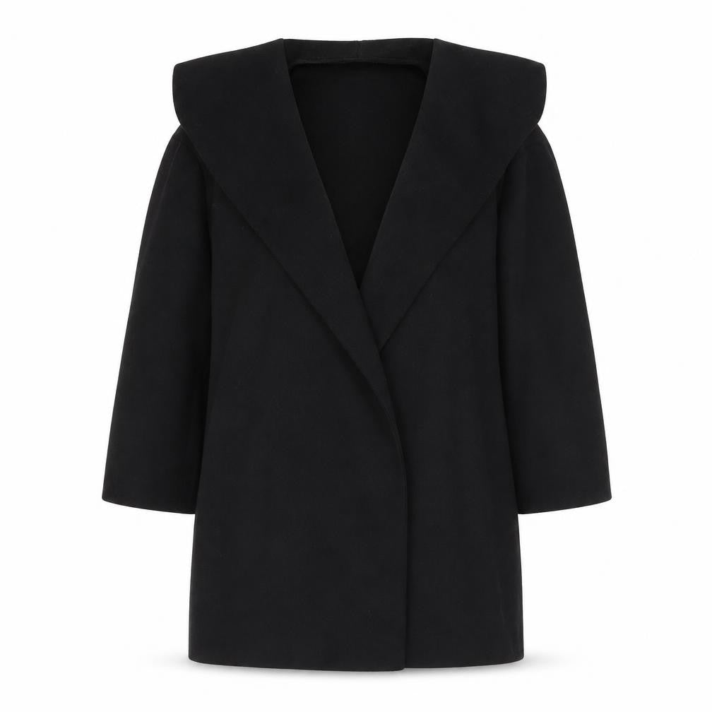 Womens UK Size 8 Quiz Black Overcoat