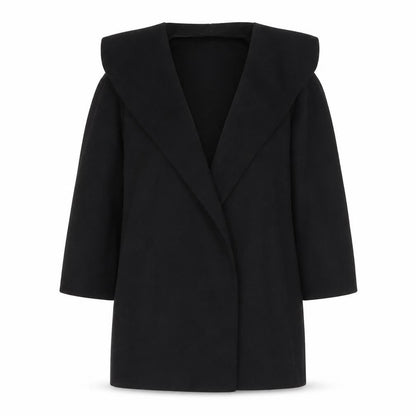 Womens UK Size 8 Quiz Black Overcoat
