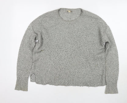 Gap Womens Grey Round Neck Nylon Pullover Jumper Size S