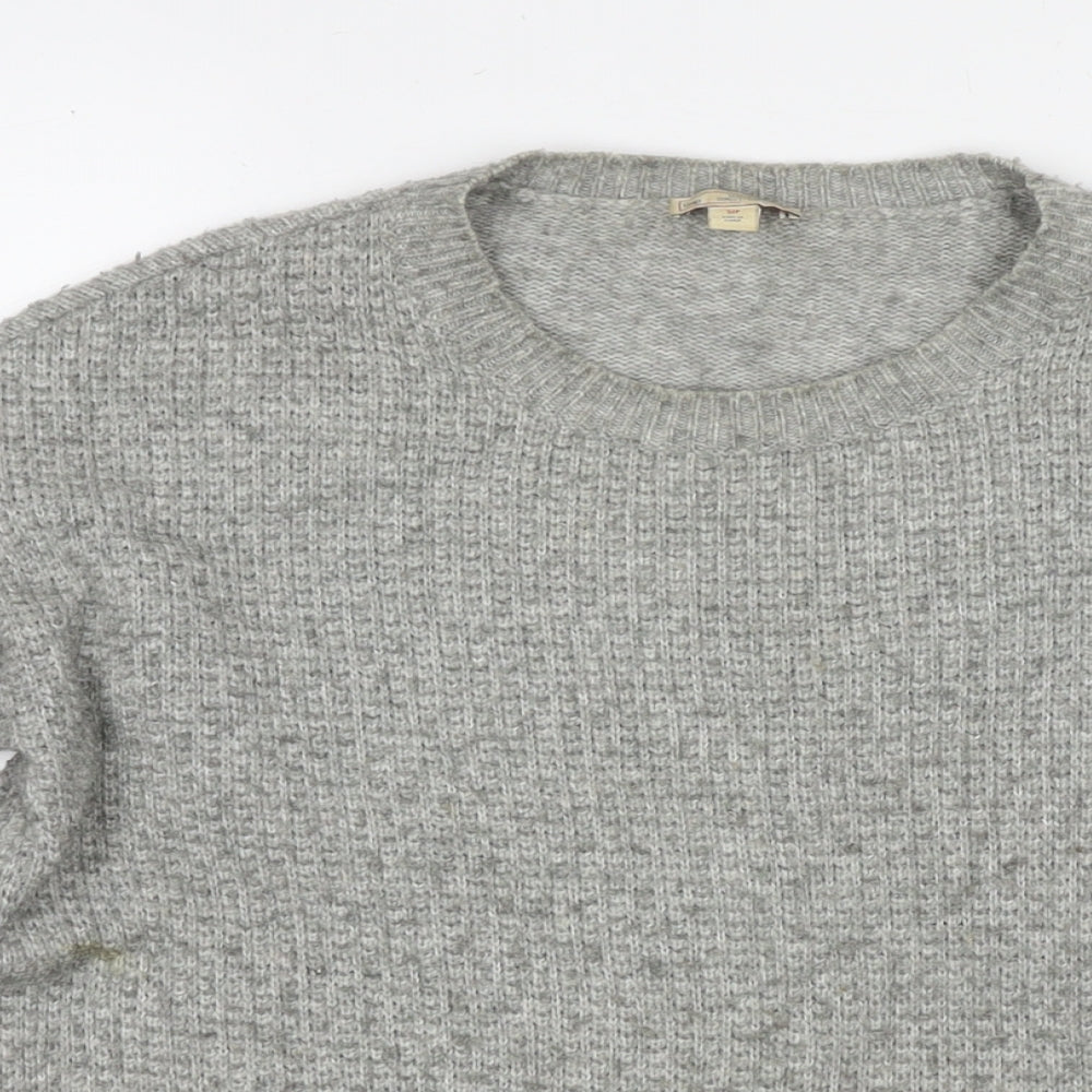Gap Womens Grey Round Neck Nylon Pullover Jumper Size S