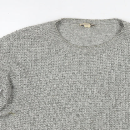 Gap Womens Grey Round Neck Nylon Pullover Jumper Size S