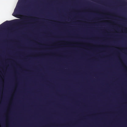 Lands' End Womens Purple Cotton Basic Blouse Size M Roll Neck